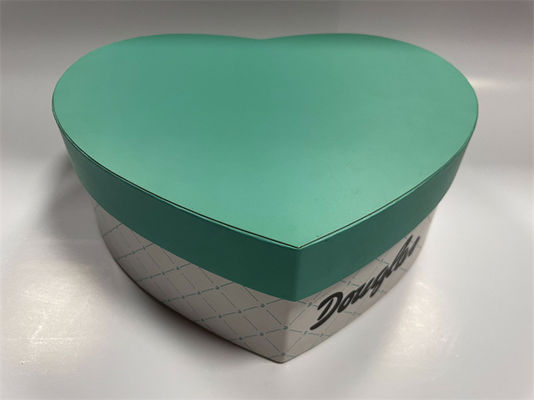 CMYK Kotak Hadiah Ketah Kotak Kardus Berbentuk Hati Hijau Penutupan Magnetik